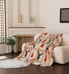 Dazzle Collection Stag Teddy Fleece Throw Blanket For Kids and Adults Christmas Blankets Soft & warm Christmas Holiday Festive Season Quilt Throw Blanket (150X200cm) (Stag) ‎Dazzle Collection