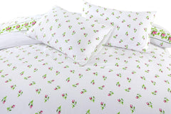 Dazzle Collection Luxury Thermal Flannelette Rose Bed Sheet Sets Include Fitted Sheet + Flat Sheet and Matching Pillowcase cover 100% Brushed Cotton Bedding Set (Pink, King) ‎Dazzle Collection