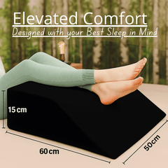 Dazzle Collection Leg Elevation Wedge Pillow Memory Foam Leg Rest Cushion for Helps Blood Circulation, Reduce Back, Knee, Hip Pain Supportive Leg Rest Pillow with Removable Zip Cover
