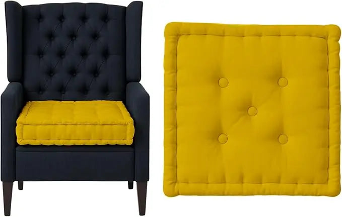 Armchair Booster Cushion Seat Pad Only 45 x 45 x 10cm Extra Thick 100% Cotton | Firm Support Orthopedic Floor Cushion for Elderly & Adult, Office, Car & Dining Chair Seat Pad Cushions Dazzle Collection uk