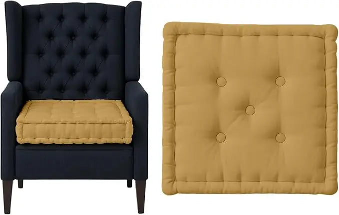 Armchair Booster Cushion Seat Pad Only 45 x 45 x 10cm Extra Thick 100% Cotton | Firm Support Orthopedic Floor Cushion for Elderly & Adult, Office, Car & Dining Chair Seat Pad Cushions Dazzle Collection uk