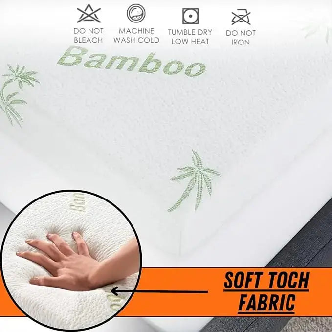 Bamboo Memory Foam Mattress Topper 4cm/2cm Thick Orthopedic Bed Topper Hypoallergenic, Antibacterial, Extra Soft & Firm Support Mattress with Removable Zip Cover Dazzle Collection uk