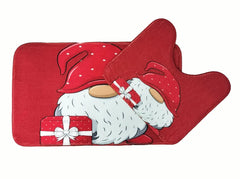 Dazzle Collection Bath Mat and Pedestal Mat Set Chrisms Festive Pattern Anti Slip Extra Absorbent Super Soft Memory Foam Bathroom Rags ‎Dazzle Collection