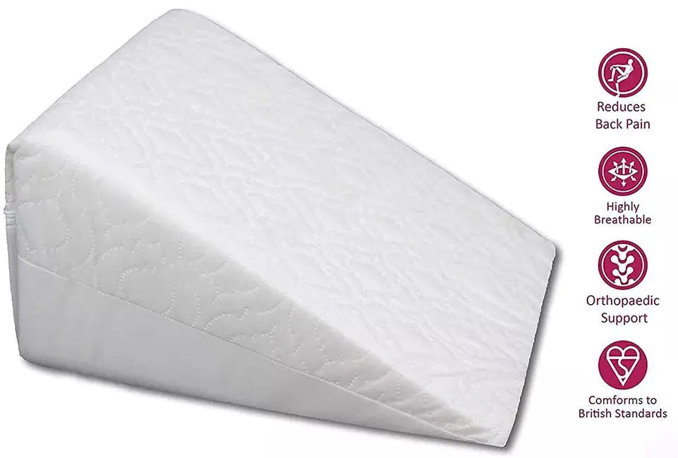 Dazzle Collection Bed Wedge Pillow Cushion For Back Pain Snoring Gerd Acid Reflux Heartburn Indigestion Respiratory Problems - Quilted Washable Cover Dazzle Collection uk