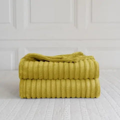 Dazzle Collection Faux Fur Fleece Blanket Throw Chunky Ribbed Cord Soft & Warm Striped Throw Blankets For Sofas Beds Couch Floor Camping Dazzle Collection uk
