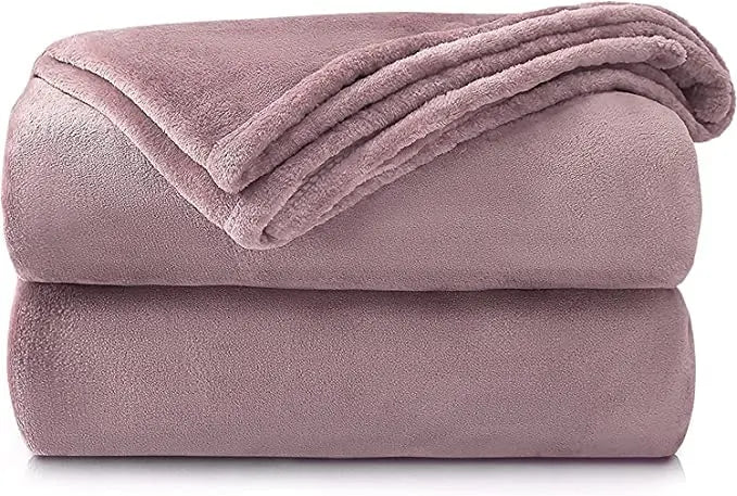 Dazzle Collection Fleece throw Blanket Flannel Versatile Blanket Fluffy Soft Throw for Bed and Chaise Warm Cozy Plush Reversible Microfiber Blanket (Mauve, 150 x 200 cm) Dazzle Collection uk