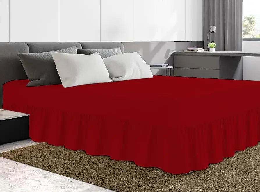 Dazzle Collection Frilled Valance Fitted Sheet  Easy Care 100% Polycotton Valance Sheet For Single to Super King Size Bed Sheet Machine Washable Dazzle Collection uk
