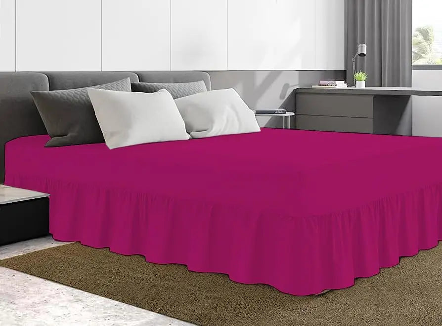 Dazzle Collection Frilled Valance Fitted Sheet  Easy Care 100% Polycotton Valance Sheet For Single to Super King Size Bed Sheet Machine Washable Dazzle Collection uk