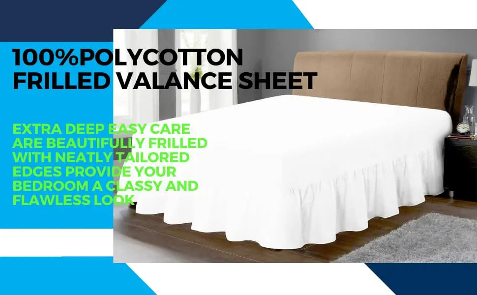 Dazzle Collection Frilled Valance Fitted Sheet  Easy Care 100% Polycotton Valance Sheet For Single to Super King Size Bed Sheet Machine Washable Dazzle Collection uk