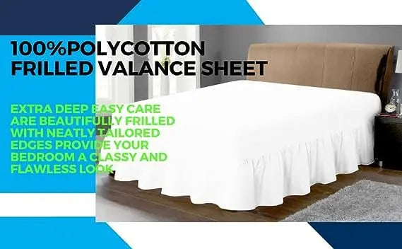 Dazzle Collection Frilled Valance Fitted Sheet  Easy Care 100% Polycotton Valance Sheet For Single to Super King Size Bed Sheet Machine Washable Dazzle Collection uk