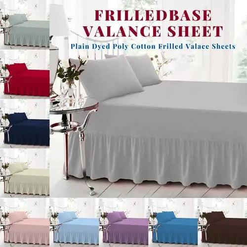 Dazzle Collection Frilled Valance Fitted Sheet  Easy Care 100% Polycotton Valance Sheet For Single to Super King Size Bed Sheet Machine Washable Dazzle Collection uk