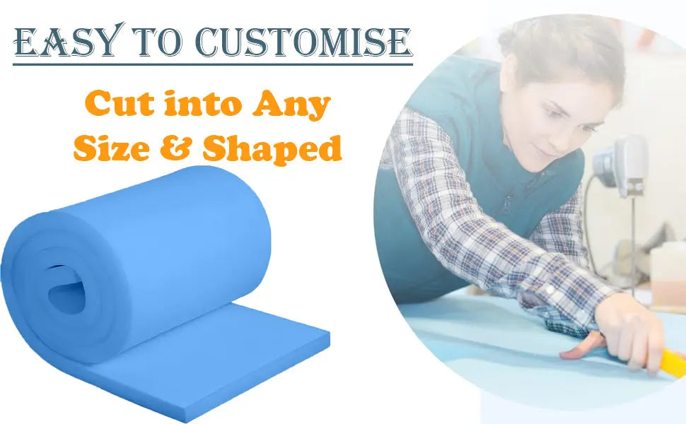 Dazzle Collection High Density Upholstery Blue Foam Cut to Any Size for Cushions, Seat Pad Seating, Dining Seat, Stool Chair, DIY Art and Craft and Other Upholstery Use Foam Dazzle Collection uk