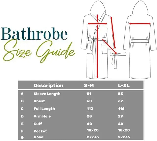 Hooded Bathrobes 100% Egyptian Cotton Terry Toweling Men's and Women's Unisex Robes Extra Absorbent Dressing Gown Spa Gym Bath Towel Size