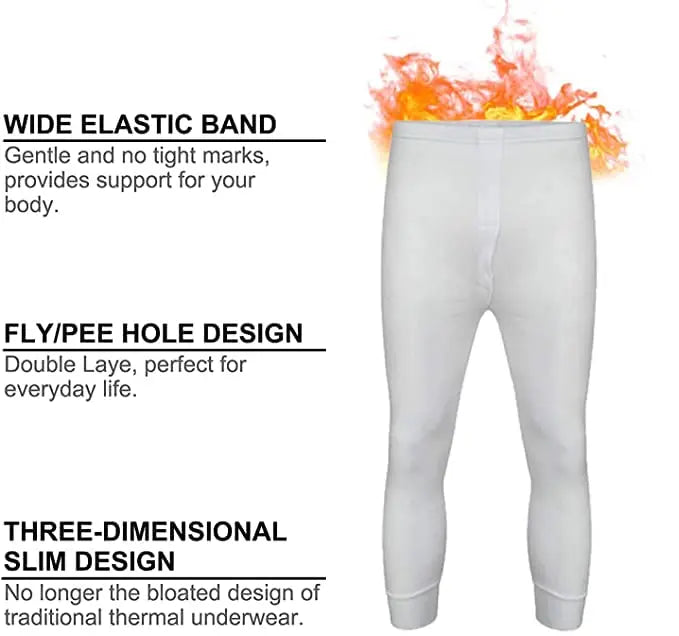 Dazzle Collection Men's Long John Lightweight Thermal Underwear Set Long Sleeve Top and Trousers Warm Bottom Heat Suit for Winters Dazzle Collection uk