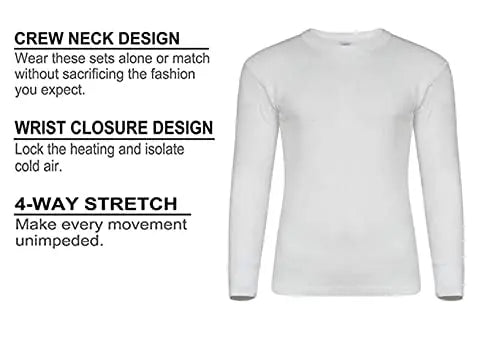 Dazzle Collection Men's Long John Lightweight Thermal Underwear Set Long Sleeve Top and Trousers Warm Bottom Heat Suit for Winters Dazzle Collection uk