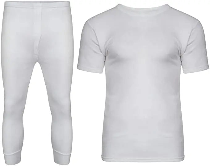 Dazzle Collection Men's Long John Lightweight Thermal Underwear Set Short Sleeve Top and Trousers Warm Bottom Heat Suit for Winters Dazzle Collection