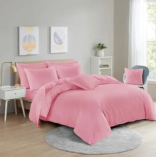 Dazzle Collection Plain Dyed DUVET COVER SET with Matching Pillowcases Luxury 100% PolyCotton Bedroom Bedding Bed Set Easy Care UK Sizes Bedding Set Dazzle Collection uk