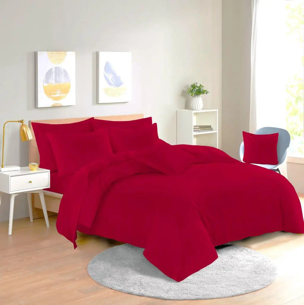 Dazzle Collection Plain Dyed DUVET COVER SET with Matching Pillowcases Luxury 100% PolyCotton Bedroom Bedding Bed Set Easy Care UK Sizes Bedding Set Dazzle Collection uk