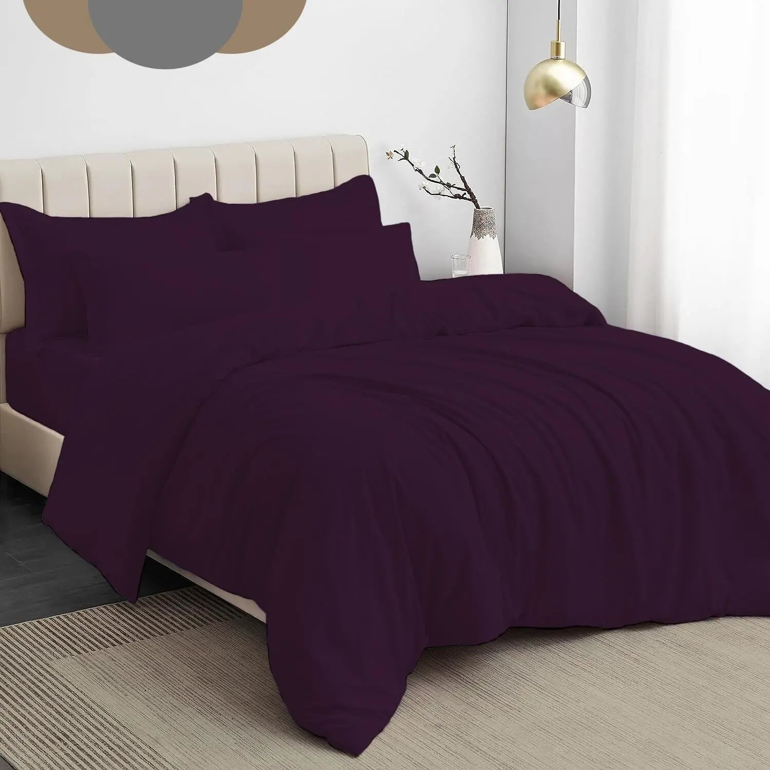 Dazzle Collection Plain Dyed DUVET COVER SET with Matching Pillowcases Luxury 100% PolyCotton Bedroom Bedding Bed Set Easy Care UK Sizes Bedding Set Dazzle Collection uk