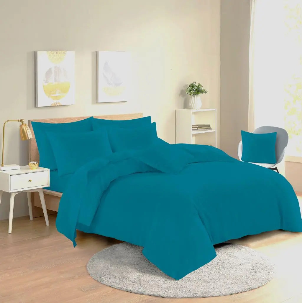 Dazzle Collection Plain Dyed DUVET COVER SET with Matching Pillowcases Luxury 100% PolyCotton Bedroom Bedding Bed Set Easy Care UK Sizes Bedding Set Dazzle Collection uk