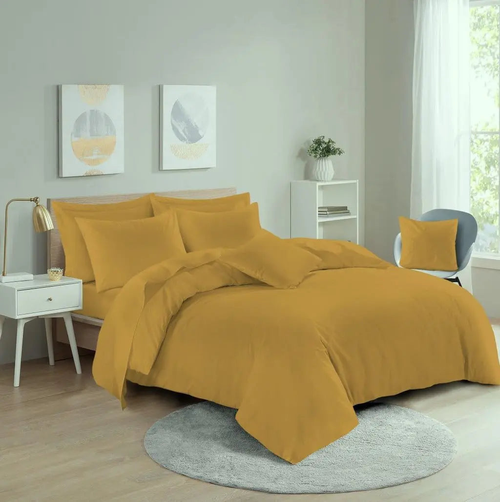 Dazzle Collection Plain Dyed DUVET COVER SET with Matching Pillowcases Luxury 100% PolyCotton Bedroom Bedding Bed Set Easy Care UK Sizes Bedding Set Dazzle Collection uk