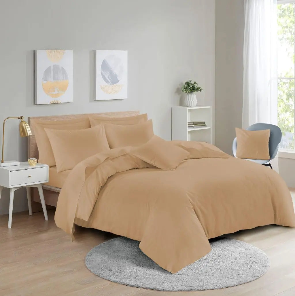 Dazzle Collection Plain Dyed DUVET COVER SET with Matching Pillowcases Luxury 100% PolyCotton Bedroom Bedding Bed Set Easy Care UK Sizes Bedding Set Dazzle Collection uk