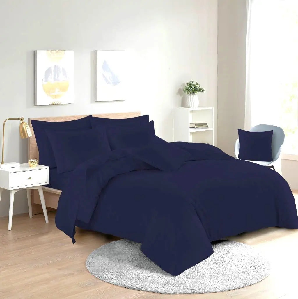 Dazzle Collection Plain Dyed DUVET COVER SET with Matching Pillowcases Luxury 100% PolyCotton Bedroom Bedding Bed Set Easy Care UK Sizes Bedding Set Dazzle Collection uk