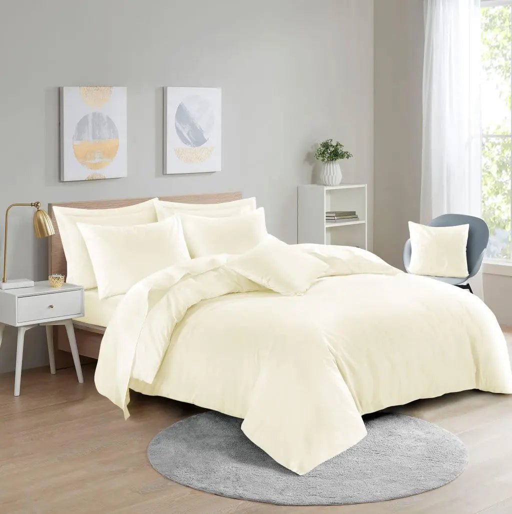 Dazzle Collection Plain Dyed DUVET COVER SET with Matching Pillowcases Luxury 100% PolyCotton Bedroom Bedding Bed Set Easy Care UK Sizes Bedding Set Dazzle Collection uk