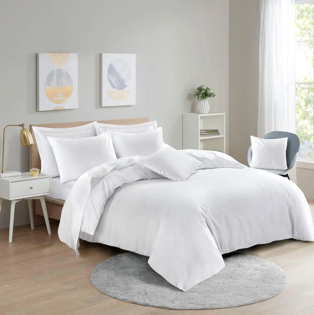 Dazzle Collection Plain Dyed DUVET COVER SET with Matching Pillowcases Luxury 100% PolyCotton Bedroom Bedding Bed Set Easy Care UK Sizes Bedding Set Dazzle Collection uk
