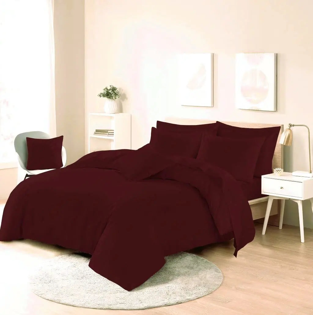 Dazzle Collection Plain Dyed DUVET COVER SET with Matching Pillowcases Luxury 100% PolyCotton Bedroom Bedding Bed Set Easy Care UK Sizes Bedding Set Dazzle Collection uk