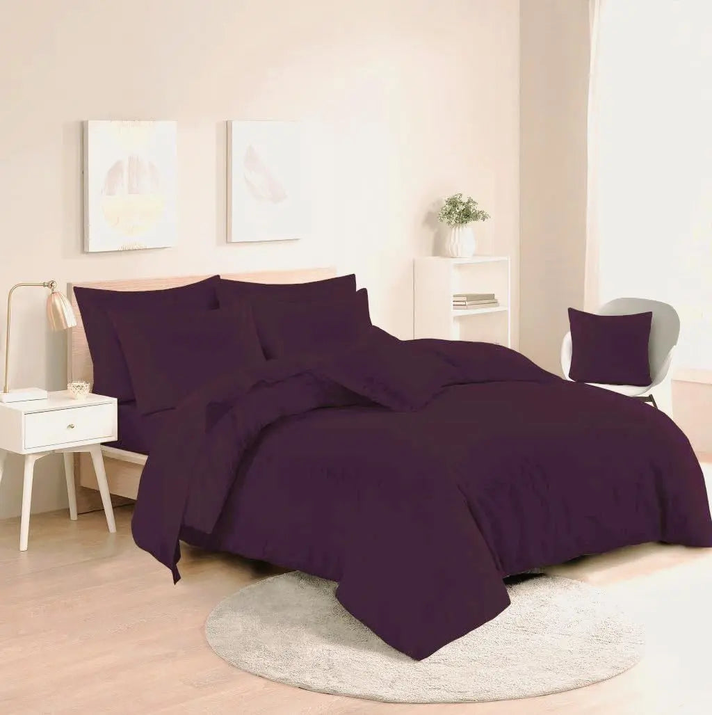 Dazzle Collection Plain Dyed DUVET COVER SET with Matching Pillowcases Luxury 100% PolyCotton Bedroom Bedding Bed Set Easy Care UK Sizes Bedding Set Dazzle Collection uk