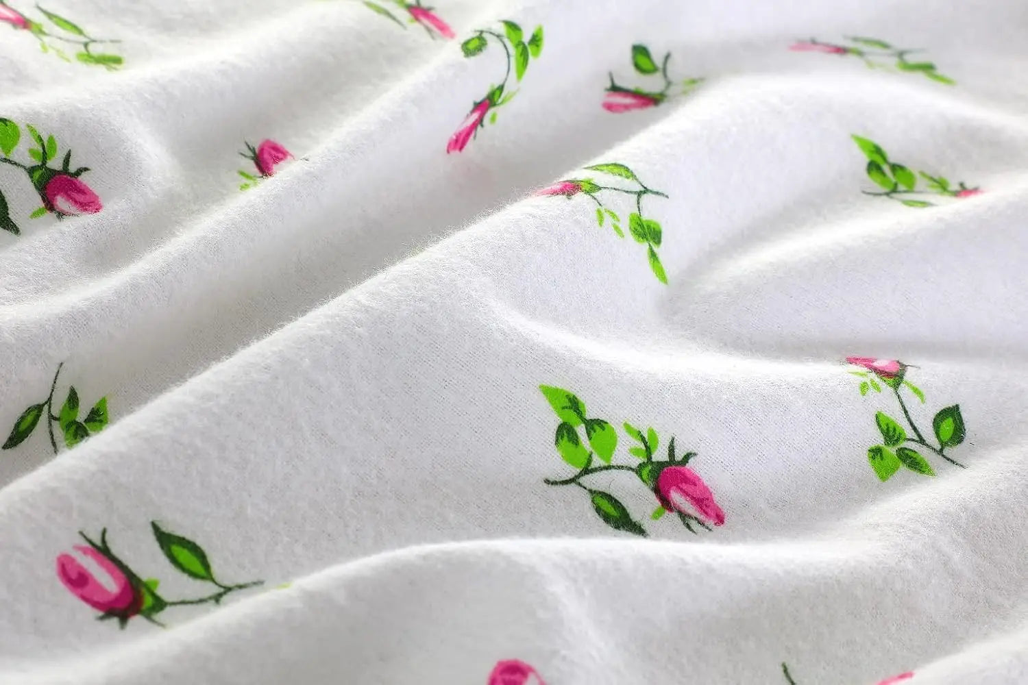 Dazzle Collection Printed Duvet Cover Rose Bud Thermal Flannelette 100% Cotton Duvet Cover with Matching Pillowcase Cover Bedding Set (Pink, Single) ‎Dazzle Collection
