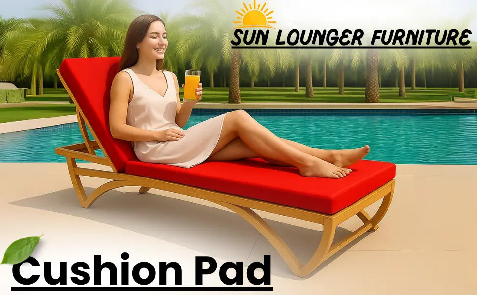 Dazzle Collection Sun Lounger Replacement Cushion Pad Waterproof for Sun Lounger Seat Pad, Deck Pad, Pool, Lawn or Indoor Recliners Pads Soft and Comfy Fibre Filling & Washable Cushion Cover Dazzle Collection uk