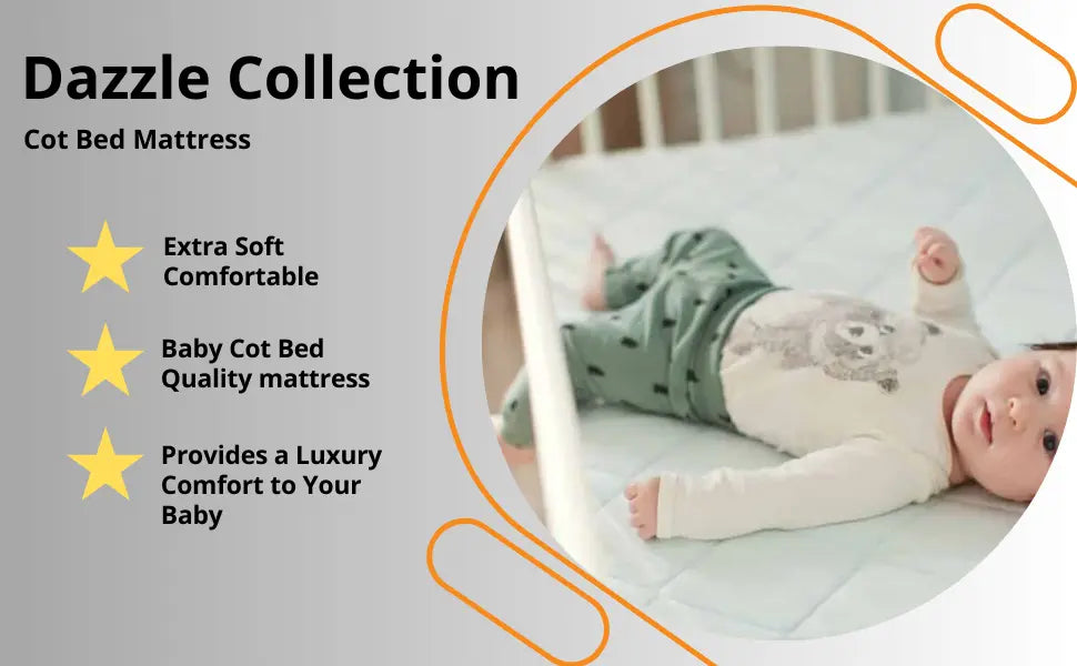 Dazzle Collection Super Soft Cot Bed Mattress Breathable Foam Extra Thick and Cushy Comfortable Washable Mattress ‎Dazzle Collection