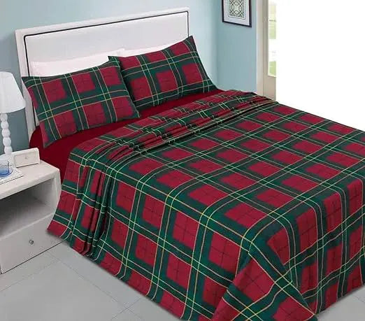 Dazzle Collection Tartan Check Flannelette sheets Thermal 100% Brushed Cotton Sheets Sets ‎Dazzle Collection