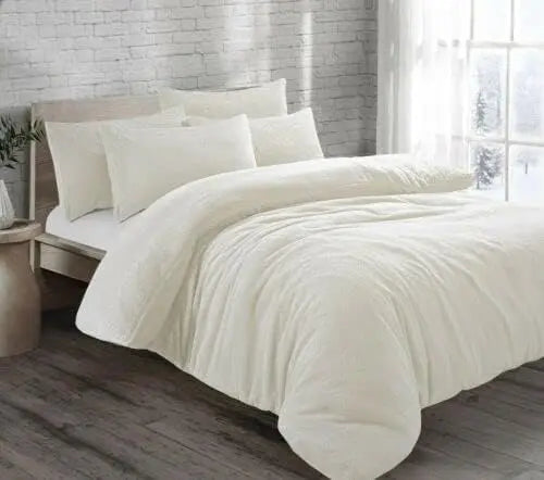 Dazzle Collection Teddy Fleece Duvet Cover with Pillow Case Set Quilt Cover Soft | Cozy | Warm Thermal Bedding Teddy Bear Duvet Cover ‎Dazzle Collection