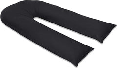 Dazzle Collection U Shape Pillowcase Cover Soft Cuddly- Maternity Hips, Legs, Belly for Pregnancy & Back Support Pillow Cover Only Comfort long cushion body Pillow Cover (Black, 12 FT) ‎Dazzle Collection