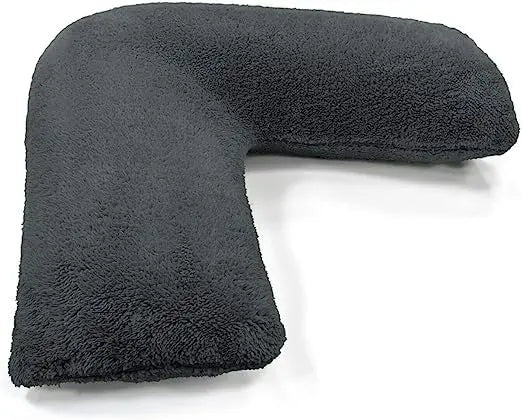 Dazzle Collection V Shaped pillow Teddy Bear Fleece Complete Pillow or Case for support Maternity Back Neck Soft Warm Plush Cosy Pillow Dazzle Collection uk