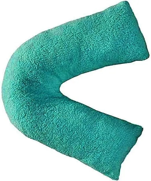 Dazzle Collection V Shaped pillow Teddy Bear Fleece Complete Pillow or Case for support Maternity Back Neck Soft Warm Plush Cosy Pillow Dazzle Collection uk