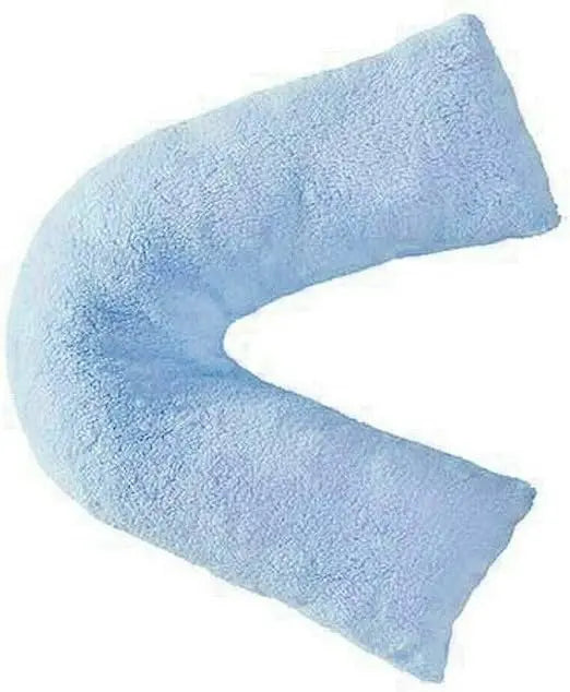Dazzle Collection V Shaped pillow Teddy Bear Fleece Complete Pillow or Case for support Maternity Back Neck Soft Warm Plush Cosy Pillow Dazzle Collection uk