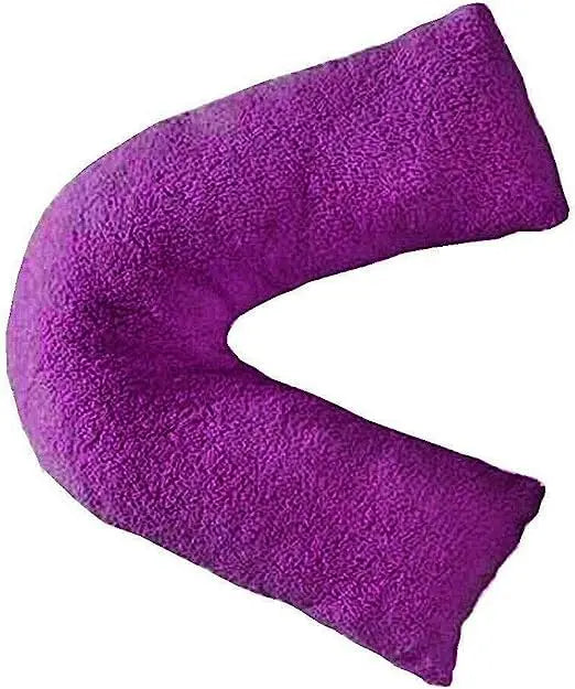 Dazzle Collection V Shaped pillow Teddy Bear Fleece Complete Pillow or Case for support Maternity Back Neck Soft Warm Plush Cosy Pillow Dazzle Collection uk