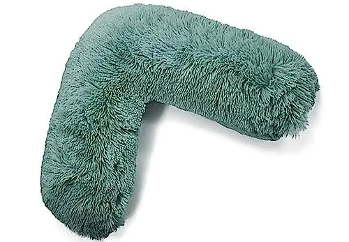 Dazzle Collection V Shaped pillow Teddy Bear Fleece Complete Pillow or Case for support Maternity Back Neck Soft Warm Plush Cosy Pillow Dazzle Collection uk
