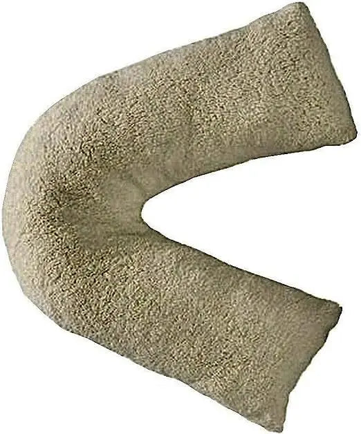 Dazzle Collection V Shaped pillow Teddy Bear Fleece Complete Pillow or Case for support Maternity Back Neck Soft Warm Plush Cosy Pillow Dazzle Collection uk