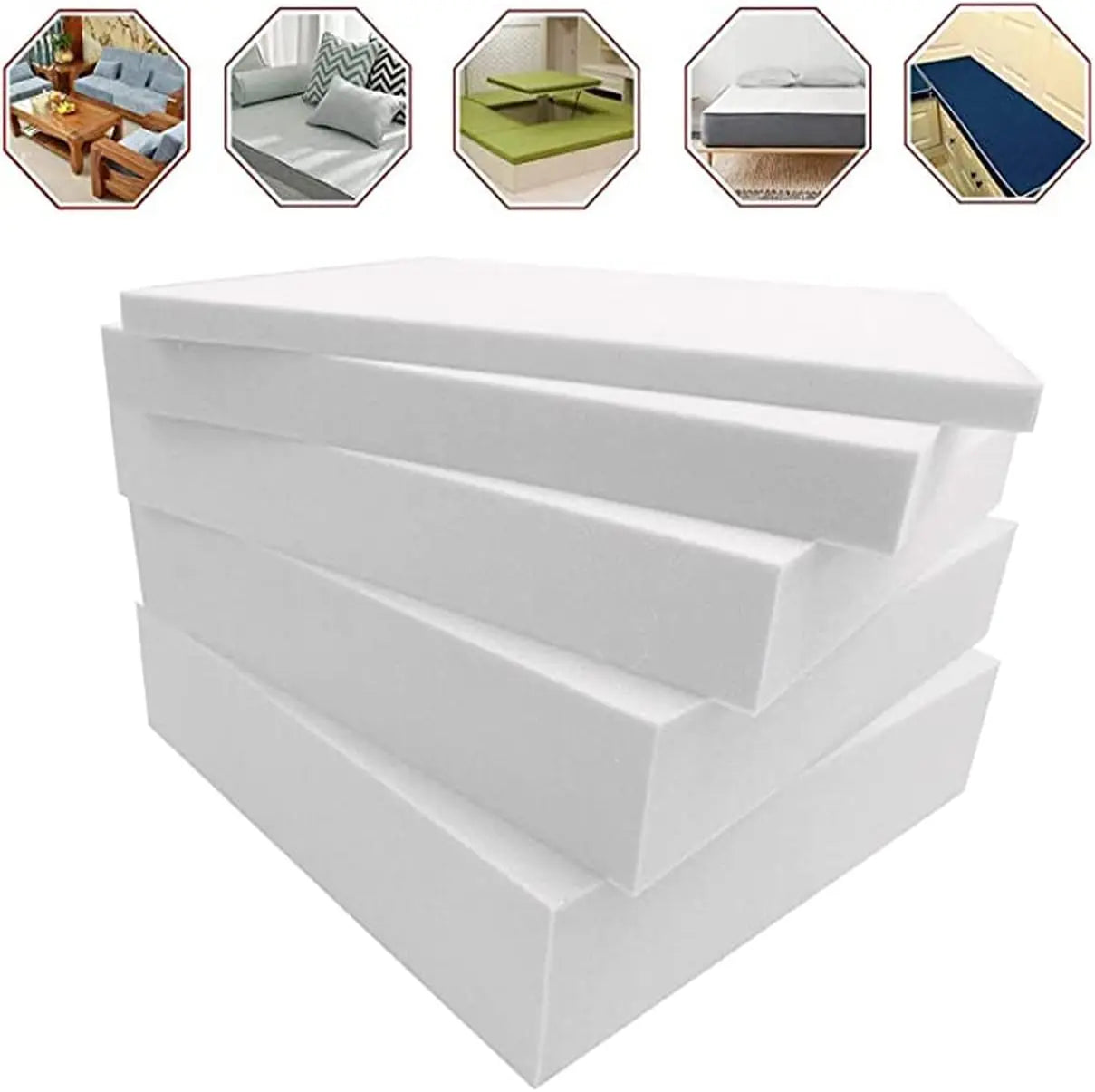 Dazzle Collection® Upholstery foam High Density White Medium Firm Foam Cut To Any Size for Cushions Seat Pad Seating Dining Seat Stool Chair DIY Art and Craft and Other Upholstery Use ‎Dazzle Collection