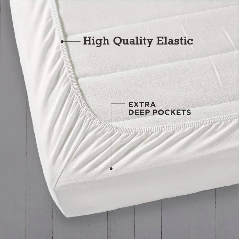 Fitted Sheet 16"/40cm Extra Deep 100% Brushed Cotton Soft Flannelette Deep Fitted Sheets Quality Bedding Set ‎Dazzle Collection