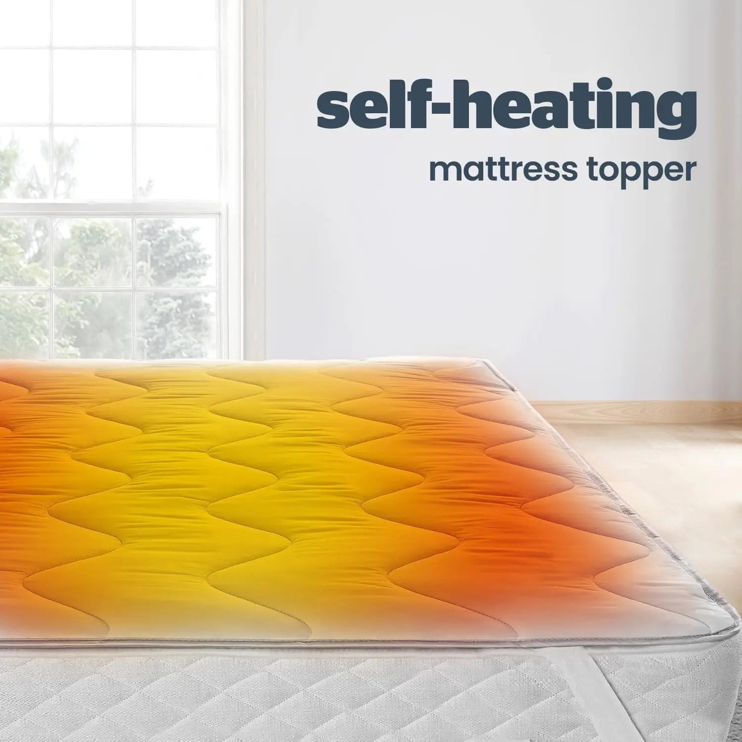 Heating Thermal Mattress Topper 3 Layer Insulated Self Retaining System Mattress Topper Dazzle Collection uk