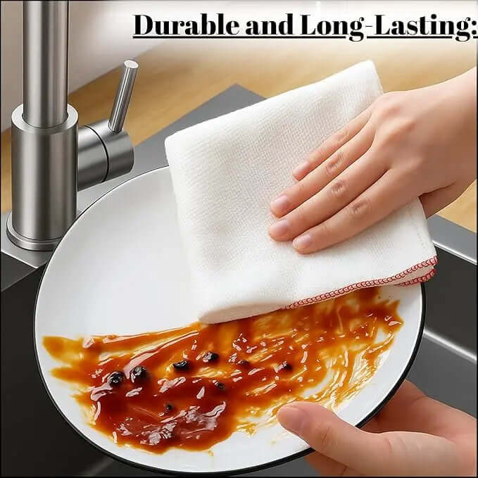 Jumbo Dish Cloths Extra Large Double Layered 100% Soft Cotton 40x50cm for Kitchen Cloth, Cloths to Clean Surfaces Glass, Furniture, Mirror, Microfibre Cleaning Cloth Dish Cloth Pack Dazzle Collection uk