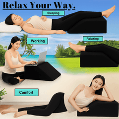 Dazzle Collection Leg Elevation Wedge Pillow Memory Foam Leg Rest Cushion for Helps Blood Circulation, Reduce Back, Knee, Hip Pain Supportive Leg Rest Pillow with Removable Zip Cover