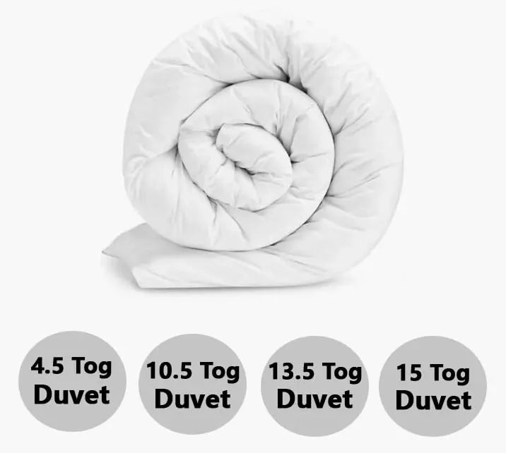 Luxury Duvet Soft Microfiber Filled Fluffy Hollowfiber Anti-Allergy Best For All Seasons Extra Deep Sleep Quilt Duvet For Home & Hotel (White Polycotton) Dazzle Collection uk
