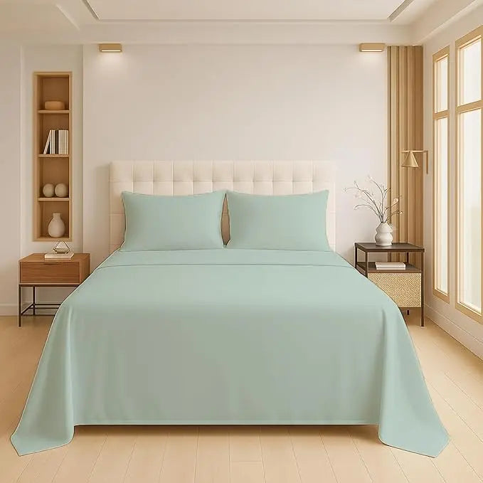 Luxury Flat Sheet Polycotton Plain Dyed Easy-care Non-Iron Bedsheets Parcale Wrinkle-resistant polycotton fabric Dazzle Collection uk
